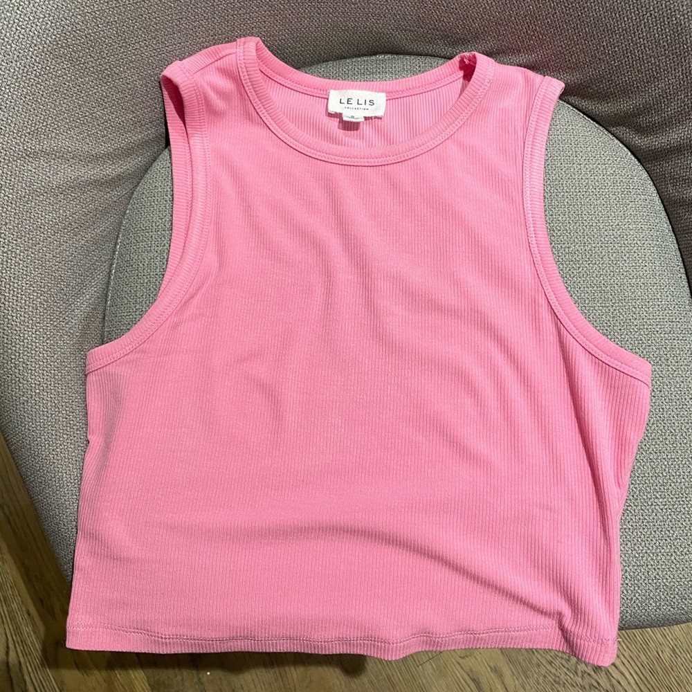 Le Lis Pink Cropped Tank - S